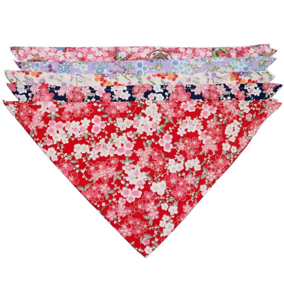 KUTKUT Floral Print Dog Tux | 100% Cotton Dog Bandana Scarf | Triangle Bibs Kerchief | for Puppy, Small, Medium Large Dogs & Cats-Bandana-kutkutstyle