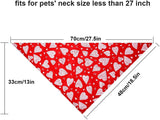 KUTKUT Valentine's Day Dog Bandana Reversible Triangle Bibs Scarf Accessories for Small Medium Large Dogs Cats Pets (Size: 70 x 48 x 48 cm) - kutkutstyle
