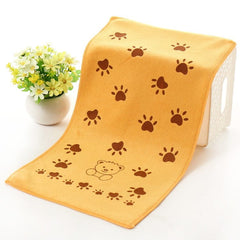 KUTKUT Pack of 3Pcs Microfiber Face Paws Towel for Puppies Kittens Dog & Cats, Super Absorbent Quick-Drying Soft Lint Free ute Paw Pattern Small Bath Towel for Pets (50 * 25cm)-Bath Towel-kutkutstyle