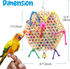 KUTKUT Pack of 2pcs Bird Parrot Toys, Bird Hanging Foraging Shredder Toys for Small Medium Small Bird Conure Cockatiel Parrotlet Lovebird Budgie-Bird Nest House-kutkutstyle