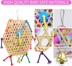 KUTKUT Pack of 2pcs Bird Parrot Toys, Bird Hanging Foraging Shredder Toys for Small Medium Small Bird Conure Cockatiel Parrotlet Lovebird Budgie-Bird Nest House-kutkutstyle