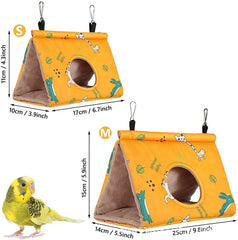 KUTKUT Winter Warm Bird Nest House - Hanging Cave Tent Parrot Hammock Velvet Shed Hut Cage Plush Fluffy Birds Hideaway Sleeping Bed Fuzzy for Parrot Parakeet Cockatiels Lovebird - kutkutstyle