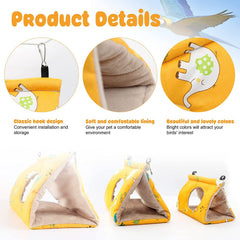 KUTKUT Winter Warm Bird Nest House - Hanging Cave Tent Parrot Hammock Velvet Shed Hut Cage Plush Fluffy Birds Hideaway Sleeping Bed Fuzzy for Parrot Parakeet Cockatiels Lovebird - kutkutstyle