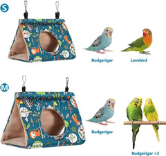 KUTKUT Winter Warm Bird Nest House Hanging Hammock Velvet Shed Hut Finch Cage Plush Fluffy Birds Hideaway Sleeping Bed for Hamster Parrot Parakeet Cockatiels Budgies Cockatoo Lovebird - kutku