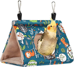 KUTKUT Winter Warm Bird Nest House Hanging Hammock Velvet Shed Hut Finch Cage Plush Fluffy Birds Hideaway Sleeping Bed for Hamster Parrot Parakeet Cockatiels Budgies Cockatoo Lovebird - kutku