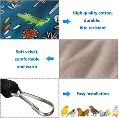 KUTKUT Winter Warm Bird Nest House Hanging Hammock Velvet Shed Hut Finch Cage Plush Fluffy Birds Hideaway Sleeping Bed for Hamster Parrot Parakeet Cockatiels Budgies Cockatoo Lovebird - kutku