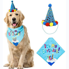 KUTKUT Dog Birthday Bandana Set | Dog Birthday Hat Dog Birthday Bandana Scarf | Shining Dog Bow Tie Collar | Dog Print Happy Birthday Banner and 10 Piece 12 Inch Paw Print Balloon with Tape f