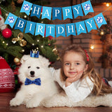KUTKUT Dog Birthday Party Supplies, Dog Boy Birthday Hat Bandana Scarf with Cute Dog Bow Tie, Flag, Balloons for Small Medium Dogs Pets, Doggie Birthday Party Supplies Decorations - kutkutsty