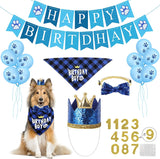 KUTKUT Dog Birthday Party Supplies, Dog Boy Birthday Hat Bandana Scarf with Cute Dog Bow Tie, Flag, Balloons for Small Medium Dogs Pets, Doggie Birthday Party Supplies Decorations-Birthday Combos-kutkutstyle