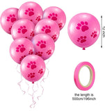 KUTKUT Dog Birthday Bandana | Tutu Skirt, Crown Hat 0-8 Figure Pet Happy Birthday Triangle Scarf | Let's Pawty Banner and 10 Pieces 10 Inch Paw Print Balloons for Pet (Pink) - kutkutstyle
