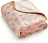 KUTKUT Premium Dog Blanket, 350 GSM Super Fuzzy Microplush Fleece Cute Paw Pattern Pet Blankets for Puppy, Kitten Small Medium Large Dogs and Cats, Cage Liners Blanket-Blanket-kutkutstyle
