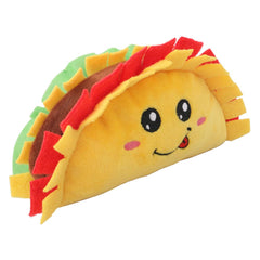 KUTKUT Squeaky Dog Toys, Non-Toxic and Safe Chew Toys for Puppy with Funny Food Shape, Durable Interactive Plush Dog Toy Taco Plush Dog Toy for Small Medium Dogs - kutkutstyle