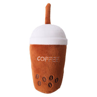 KUTKUT Squeak Coffee Tumbler Shape Dog Plush Toys Cuddly Toy Robust Puppy Gift for Small and Large Dogs Squeaky Chew Toys for Dogs - kutkutstyle