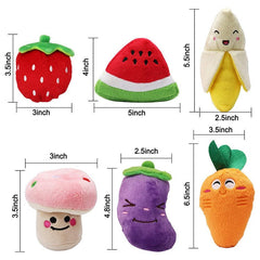 KUTKUT Combo of 6 Pcs Squeaky Dog Toys, Puppy Toys, Cute Doy Chew Toy for Puppies and Small Dogs, Soft Plush Pet Toys with Squeakers - kutkutstyle