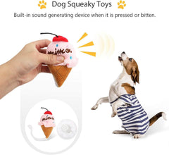 KUTKUT 11 Pcs Squeaky Dog Toys, Puppy Teething Chew Toys, Interactive Cute and Safe Stuffed Plush Squeaky Toys, Training Clicker with Wrist Strap, Durable and Washable, for Puppies and Small 
