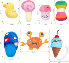 KUTKUT 13 Pcs Squeaky Plush Dog Toys-Pet Pack for Puppy Cute Toys Small Stuffed Puppy Chew Interactive Doggie ToysTooth Grinding & Training Pet Toy for Puppies and Small Dogs. - kutkutstyle