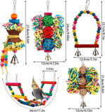KUTKUT 5 Pcs Bird Parakeet Toys Foraging Shredding Toys Parrot Cage Accessories Hanging Toys Bird Swing Bird Ladder for Parrots Lovebird Cockatiel Conure - kutkutstyle