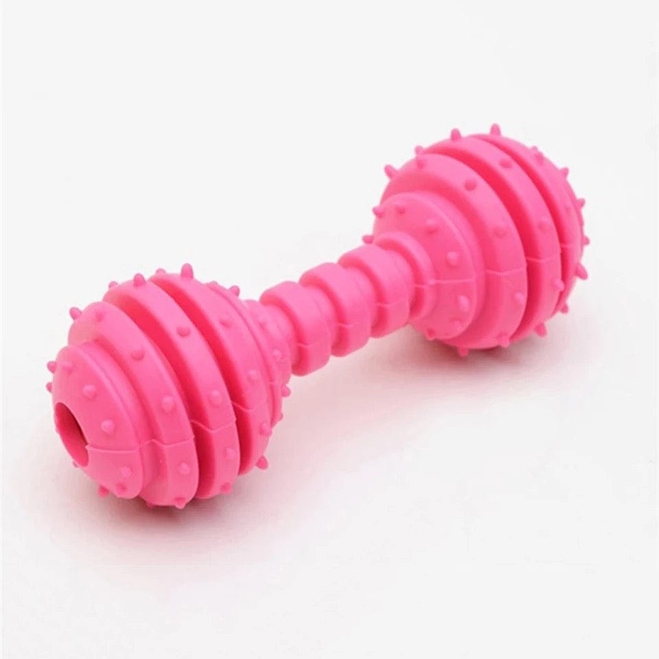 KUTKUT Bell Sound Spiky Dumbell Shape Chew Toy for Dogs and Cats (Size: 12 cm x 5 cm)-Chew Toy-kutkutstyle
