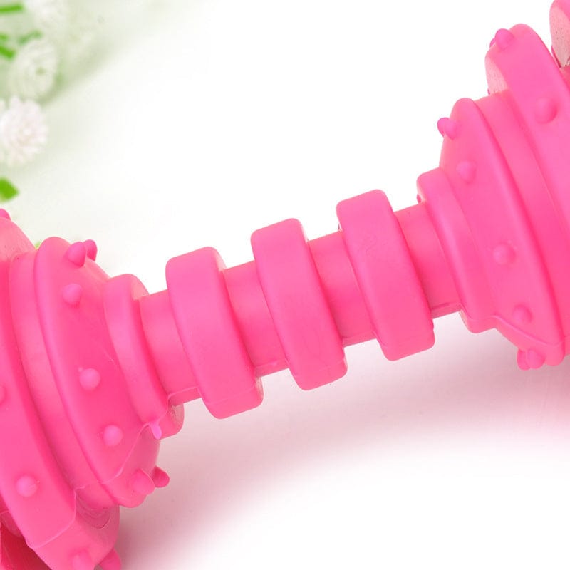 KUTKUT Bell Sound Spiky Dumbell Shape Chew Toy for Dogs and Cats (Size: 12 cm x 5 cm) - kutkutstyle