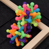 KUTKUT Colorful Bell Sound Woven Chewing Rubber Ball for Dogs and Cats - kutkutstyle