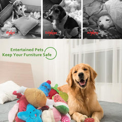 KUTKUT Combo of 7 Pcs Squeaky Dog Toys, Puppy Toys, Cute Doy Chew Toy for Puppies and Small Dogs, Soft Plush Pet Toys with Squeakers - kutkutstyle