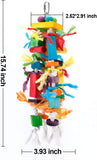 KUTKUT Large Bird Parrot Toys - Multicolored Wooden Blocks Tearing Toys for Birds Suggested for Cockatoos African Grey Macaws, and a Variety of Parrots - kutkutstyle