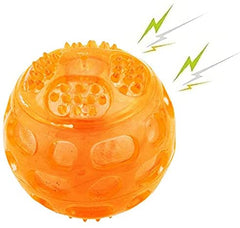 KUTKUT Dura Squeak Dog Ball Interactive Dog Toy That Float & Squeaky Dog Ball for Playing, Fetching & Retrieving - Great Alternative to Traditional Dog Tennis Balls (Orange) - kutkutstyle