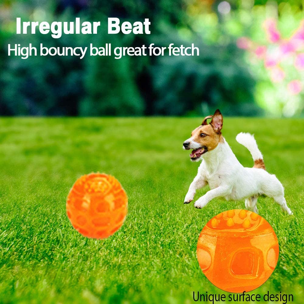 KUTKUT Dura Squeak Dog Ball Interactive Dog Toy That Float & Squeaky Dog Ball for Playing, Fetching & Retrieving - Great Alternative to Traditional Dog Tennis Balls (Orange) - kutkutstyle