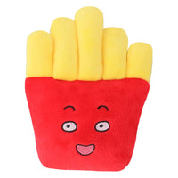 KUTKUT Squeaky Dog Toys, Non-Toxic and Safe Chew Toys for Puppy with Funny Food Shape, Durable Interactive Crinkle Plush Dog Toy French Fries Plush Dog Toy for Small Medium Dogs - kutkutstyle