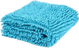 KUTKUT Super Absorbent Quick-Drying Microfiber Texture Soft Fluffy Pet Towel with Hand Pockets | Ultra Absorbent Pet Warm Bath Towels for Small, Medium Dogs and Cats (Blue, Size: 80cm x 30cm)