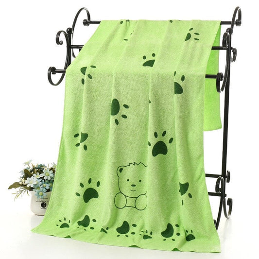 KUTKUT Dog Towel, Looluuloo Microfiber Drying Towels for Dog, Dog Bath Towel, Beach Towel, Absorbent Towel Suitable for Small and Medium Dogs (Green: 140 x 70cm)… - kutkutstyle