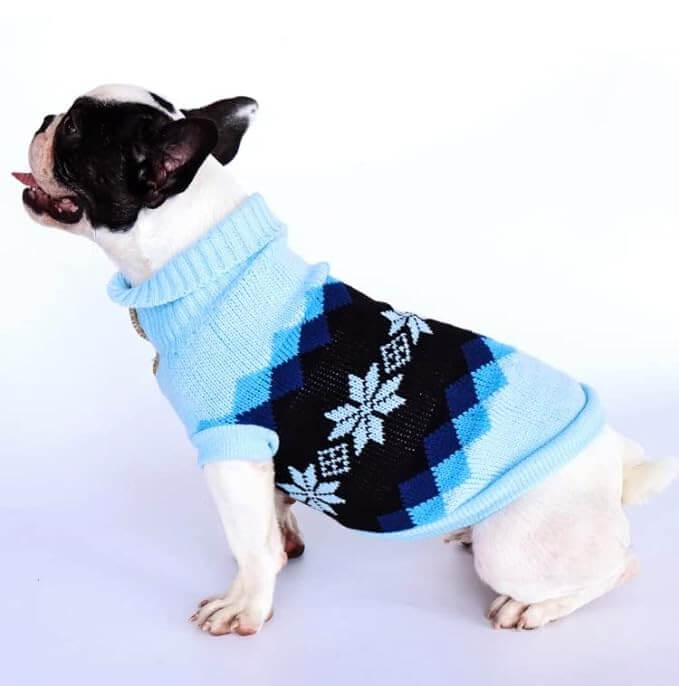 KUTKUT 2 Pack Small Dog Cat Sweater,Turtleneck Knitwear Small Pet Sweater, Soft Comfortable Pet Knitwear Pullover for Shihtzu, Pug, Lhasa etc, Argyle-Clothing-kutkutstyle