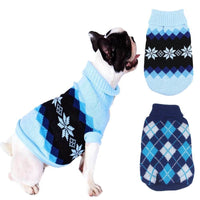 KUTKUT 2 Pack Small Dog Cat Sweater,Turtleneck Knitwear Small Pet Sweater, Soft Comfortable Pet Knitwear Pullover for Shihtzu, Pug, Lhasa etc, Argyle-Clothing-kutkutstyle