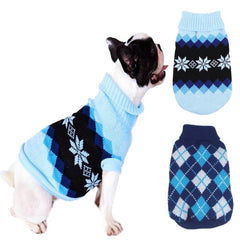 KUTKUT 2 Pack Small Dog Cat Sweater,Turtleneck Knitwear Small Pet Sweater, Soft Comfortable Pet Knitwear Pullover for Shihtzu, Pug, Lhasa etc, Argyle - kutkutstyle