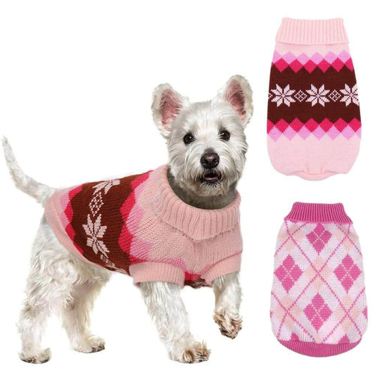 KUTKUT 2 Pack Small Dog Cat Sweater,Turtleneck Knitwear Small Pet Sweater, Soft Comfortable Pet Knitwear Pullover for Shihtzu, Pug, Lhasa etc, Small Dogii Cat Winter Clothes - kutkutstyle