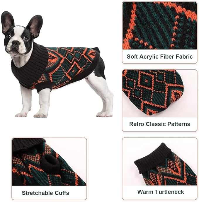 KUTKUT 2 Pack Small Dog Cat Sweater,Turtleneck Knitwear Small Pet Sweater, Soft Comfortable Pet Knitwear Pullover for Shihtzu, Pug, Lhasa etc, Small Dogs Cat Winter Clothes - kutkutstyle