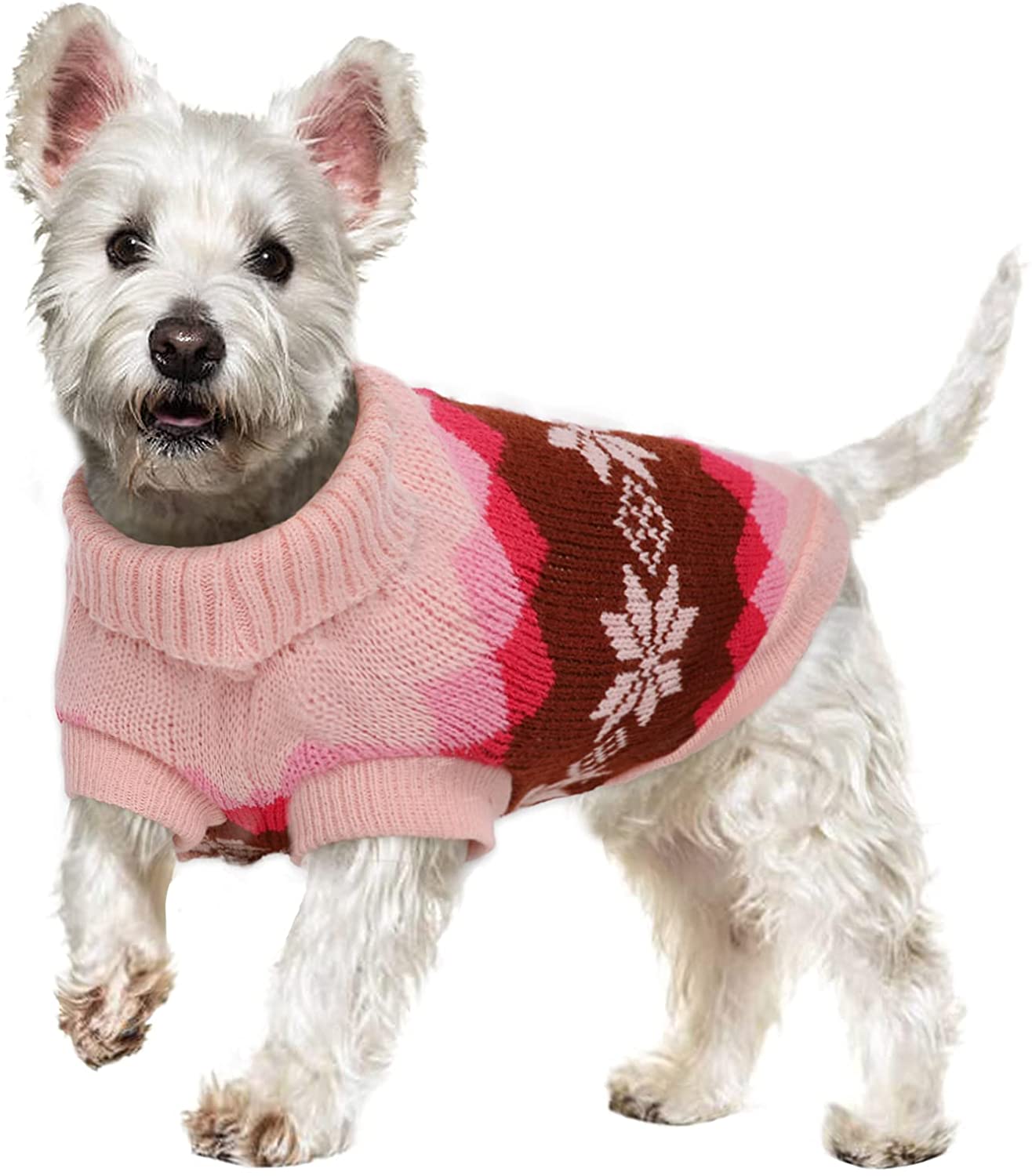 KUTKUT 2 Pcs Dog Cat Sweater,Turtleneck Knitwear Small Dog Sweater, Soft Comfortable Pet Knitwear Pullover for Shihtzu, Pug, Lhasa etc, Argyle Style Pet Sweater Winter Clothes - kutkutstyle