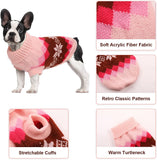 KUTKUT 2 Pcs Dog Cat Sweater,Turtleneck Knitwear Small Dog Sweater, Soft Comfortable Pet Knitwear Pullover for Shihtzu, Pug, Lhasa etc, Argyle Style Pet Sweater Winter Clothes - kutkutstyle