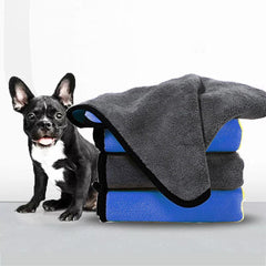 KUTKUT Dog Bath Towel - Super Absorbent Microfiber Dog Towel for Small Medium Large Dogs and Cats, Blue - Grey - kutkutstyle
