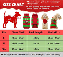KUTKUT Dog Christmas Sweater Cute Striped Elk Dog Knitted Pullover for Small Medium Large Dogs Cats Warm Xmas Puppy Knit Jumper New Year Fall Winter Dog Clothes Outfits - kutkutstyle