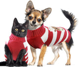 KUTKUT Dog Christmas Sweater Cute Striped Reindeer Xmas Pet Clothes Holiday Puppy Cat Costume New Year Gifts for Small Dogs Cats Turtleneck Knitted Pullover-Clothing-kutkutstyle