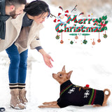 KUTKUT Dog Christmas Sweater Soft Warm Fall Winter Turtleneck Knitted Puppy Clothes Cute Reindeer Black Xmas Short Sleeves Clothing for Small Medium Dogs Cat - kutkutstyle