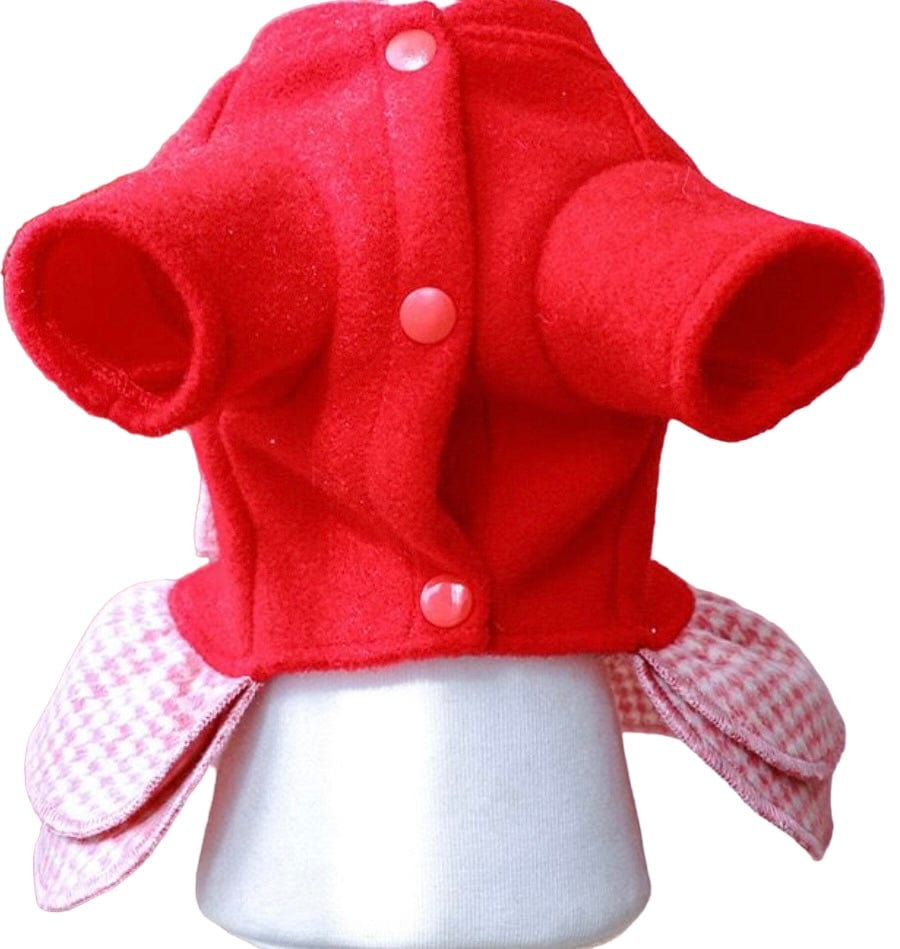 KUTKUT Dog Dress Harness with D Ring Cute Bow Knot with Ruffle Princess Puppy Dresses Skirt, Spring Winter Warm Pet Cat Dog Clothes for Small Dogs Paillons, Yoriki, Maltese (Red) - kutkutstyl