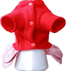 KUTKUT Dog Dress Harness with D Ring Cute Bow Knot with Ruffle Princess Puppy Dresses Skirt, Spring Winter Warm Pet Cat Dog Clothes for Small Dogs Paillons, Yoriki, Maltese (Red) - kutkutstyl