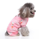 KUTKUT Dog Pajamas Coat Cat Jumpsuit Soft Velvet Doggie Jumpers Onesies Jammies Fleece Cat Apparel Pet Clothes Warm Flannel Cold Weather Puppy Small Dogs Rompers (Pink) - kutkutstyle