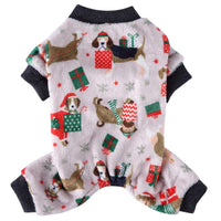 KUTKUT Dog Pajamas Coat Cat PJSJumpsuit Soft Velvet Doggie Jumpers Onesies Jammies Fleece Cat Apparel Pet Clothes Warm Flannel Cold Weather Puppy Small Dogs Rompers (Multicolor) - kutkutstyle