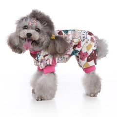 KUTKUT Dog Pajamas Coat Cat PJSJumpsuit Soft Velvet Doggie Jumpers Onesies Jammies Fleece Cat Apparel Pet Clothes Warm Flannel Cold Weather Puppy Small Dogs Rompers (Multicolor) - kutkutstyle