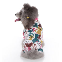 KUTKUT Dog Pajamas Coat Cat PJSJumpsuit Soft Velvet Doggie Jumpers Onesies Jammies Fleece Cat Apparel Pet Clothes Warm Flannel Cold Weather Puppy Small Dogs Rompers (Multicolor) - kutkutstyle