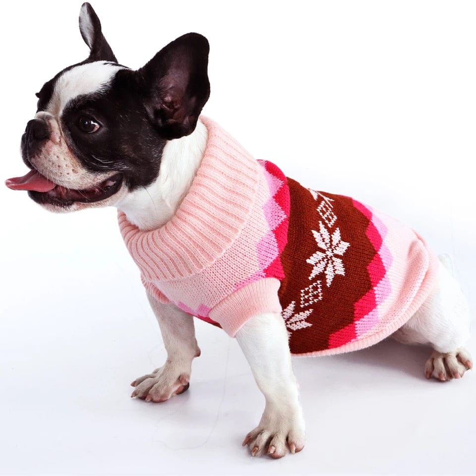 KUTKUT Dog Sweater,Turtleneck Knitwear Small Dog Sweater, Soft Comfortable Knitwear Pullover for Shihtzu, Maltese Pug etc, Argyle Style Weaved Pet Sweater Winter Dog Clothes - kutkutstyle