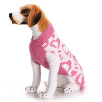 KUTKUT Dog Winter Sweater, Heart and Pocket Pattern Stretchable Knitted Warm Turtleneck Winter Warm Pullover For Large Dogs-Clothing-kutkutstyle